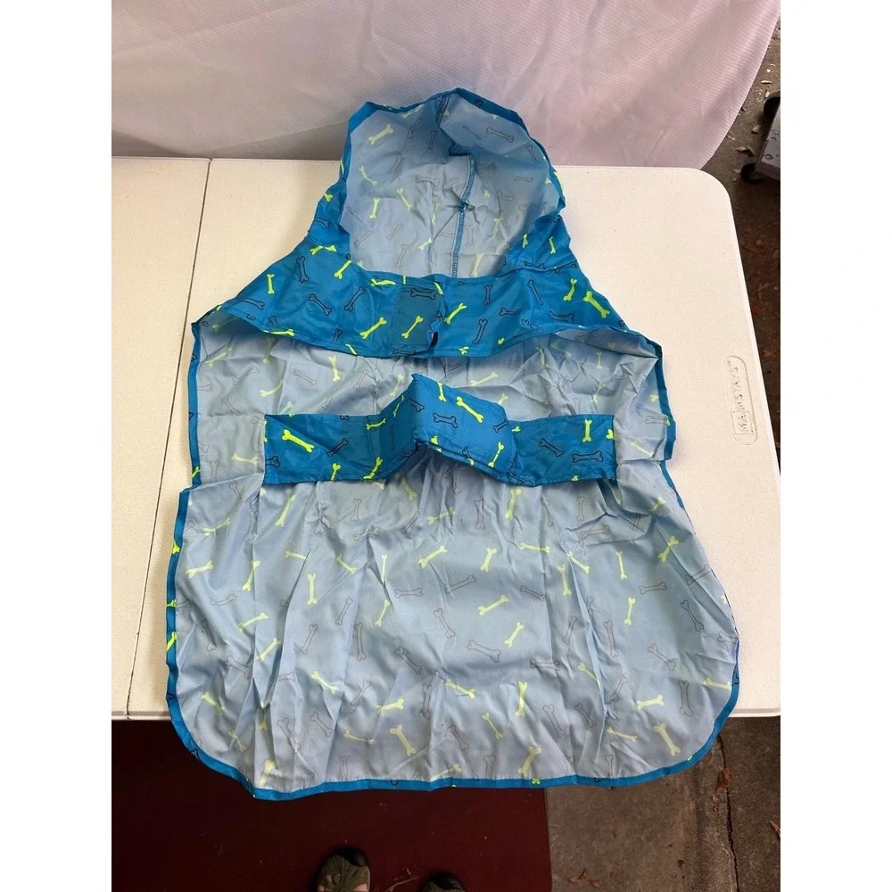 Top Paw Dog Raincoat XL Blue Bone Print Packable Waterproof Travel NWT Coat Pet